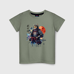 Детская футболка Cat samurai - bushido ai art