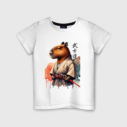 Детская футболка Capybara samurai - ai art fantasy