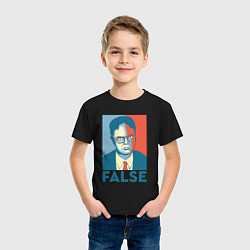 Футболка хлопковая детская Dwight false - офис, цвет: черный — фото 2