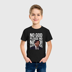 Футболка хлопковая детская No god please no - the office, цвет: черный — фото 2