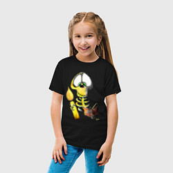 Футболка хлопковая детская Скелет ученый, цвет: черный — фото 2