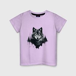 Детская футболка Волк и лес