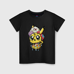 Детская футболка Пикачу треснутый зомби