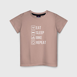 Детская футболка Eat sleep bike repeat