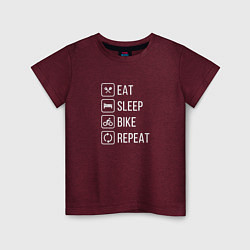 Детская футболка Eat sleep bike repeat