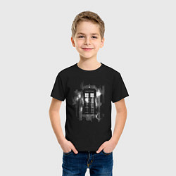 Футболка хлопковая детская Tardis grey, цвет: черный — фото 2