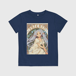 Футболка хлопковая детская Провожающая в последний путь Фрирен эльф, цвет: тёмно-синий
