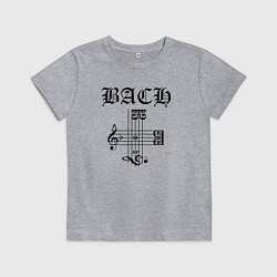 Детская футболка B-A-C-H - Иоганн Себастьян Бах чёрный