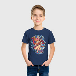 Футболка хлопковая детская Оne piece виви и нами vivi and nami, цвет: тёмно-синий — фото 2