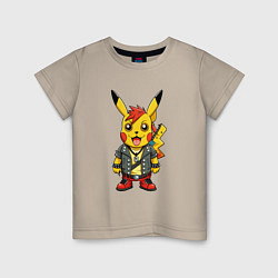 Детская футболка Пикачу в рок стиле