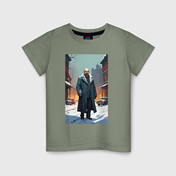 Детская футболка Ленин зимой без охраны - нейросеть