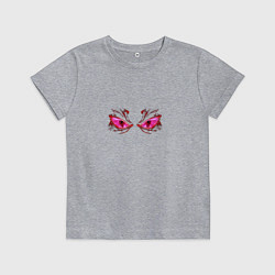 Футболка хлопковая детская Розовые глаза, цвет: меланж
