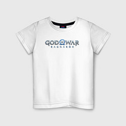 Футболка хлопковая детская God of war ragnarok logo, цвет: белый