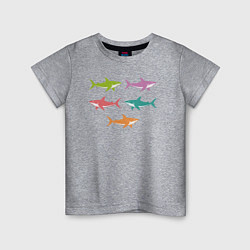 Детская футболка Акулы в стиле поп-арт
