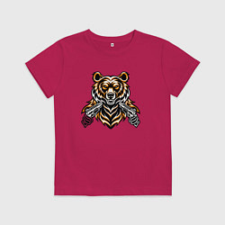 Детская футболка Медведь с пистолетом