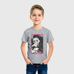Футболка хлопковая детская Клинок рассекающий демонов Незуко kimetsu no yaiba, цвет: меланж — фото 2