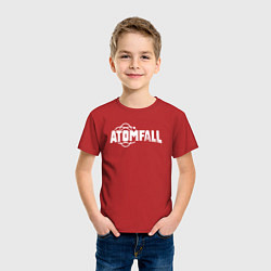 Футболка хлопковая детская Atomfall logo, цвет: красный — фото 2