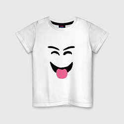 Детская футболка Роблокс смешное лицо
