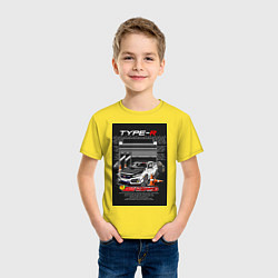 Футболка хлопковая детская Honda jdm, цвет: желтый — фото 2