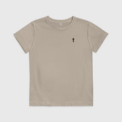 Детская футболка За веру царя и святую триединую Русь малый крест ч