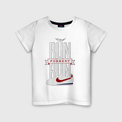 Футболка хлопковая детская Forrest Gump - run Forrest run, цвет: белый