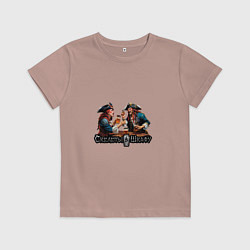 Футболка хлопковая детская Арт Пираты Рома и Эля - Скелеты в шкафу, цвет: пыльно-розовый
