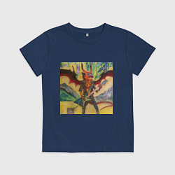 Детская футболка Furry dragon rock with a guitar