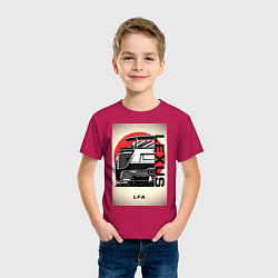 Футболка хлопковая детская Lexus автомобиль jdm, цвет: маджента — фото 2