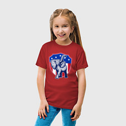 Футболка хлопковая детская Elephant USA, цвет: красный — фото 2