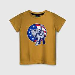 Детская футболка USA elephant