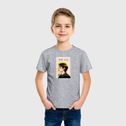 Футболка хлопковая детская Техен хороший мальчик, цвет: меланж — фото 2