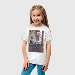 Футболка хлопковая детская Портной швея - живопись, цвет: белый — фото 2