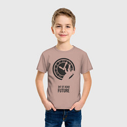 Футболка хлопковая детская Док Браун - назад в будущее, цвет: пыльно-розовый — фото 2