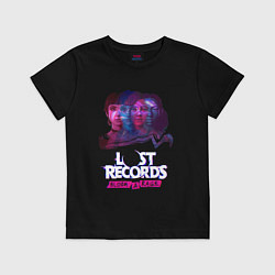 Футболка хлопковая детская Персонажи Lost records bloom and rage, цвет: черный