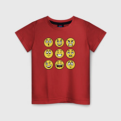 Футболка хлопковая детская Smiles 3x3, цвет: красный