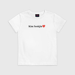 Футболка хлопковая детская BTS Kim Seok-jin, цвет: белый