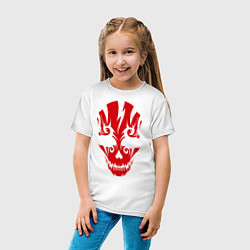 Футболка хлопковая детская Череп, цвет: белый — фото 2