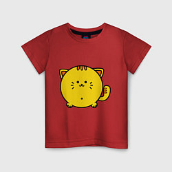 Футболка хлопковая детская Пухлый котик, цвет: красный