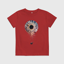 Футболка хлопковая детская Зрачок галактика, цвет: красный