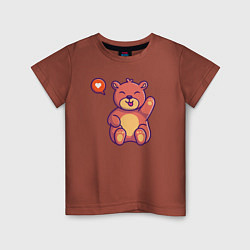 Футболка хлопковая детская Lovely bear, цвет: кирпичный