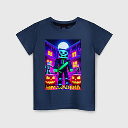 Детская футболка Halloween and Minecraft - neon collaboration