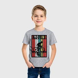 Футболка хлопковая детская Велосипедный спорт, цвет: меланж — фото 2
