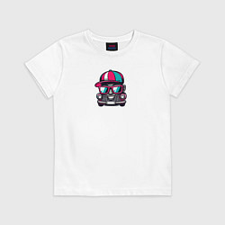 Детская футболка Крутая тачка рэпер в очках - Прикол