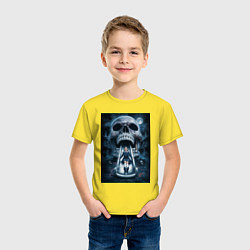 Футболка хлопковая детская Череп-горка, цвет: желтый — фото 2