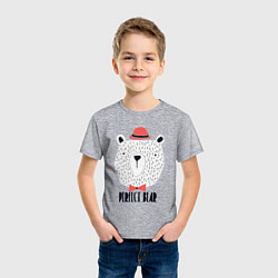 Футболка хлопковая детская Идеальный медведь, цвет: меланж — фото 2