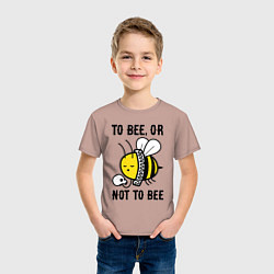 Футболка хлопковая детская Быть пчелой или не быть, цвет: пыльно-розовый — фото 2