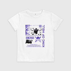 Футболка хлопковая детская Ван пис Зоро меченосец, цвет: белый