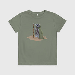 Детская футболка Енот с посохом