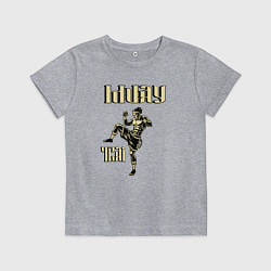 Футболка хлопковая детская Крутой боец муай тай, цвет: меланж
