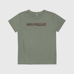 Футболка хлопковая детская Path of exile 2 logotype, цвет: авокадо